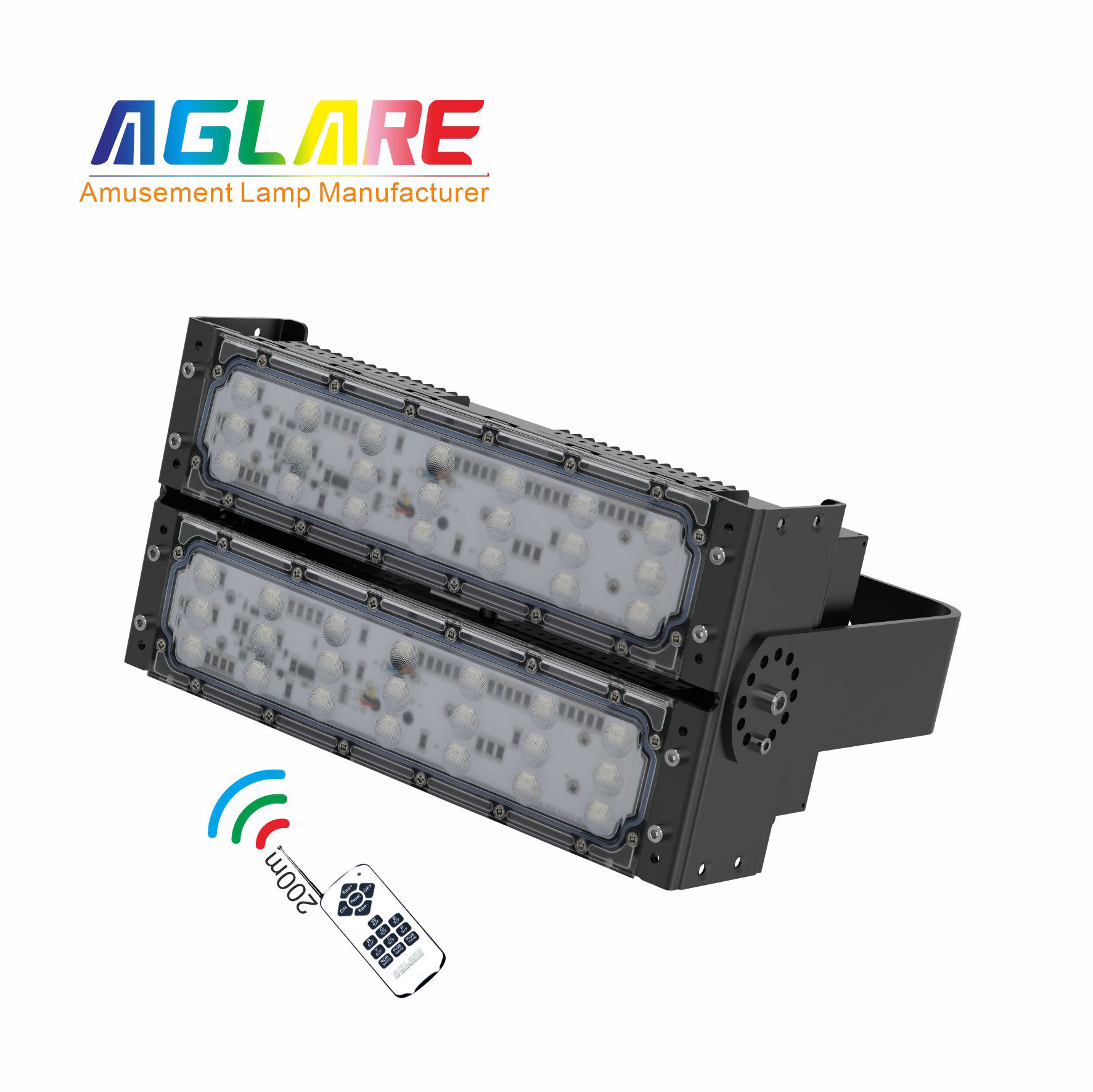 100W LED彩色泛光灯 RGB投光灯带遥浚？？仄